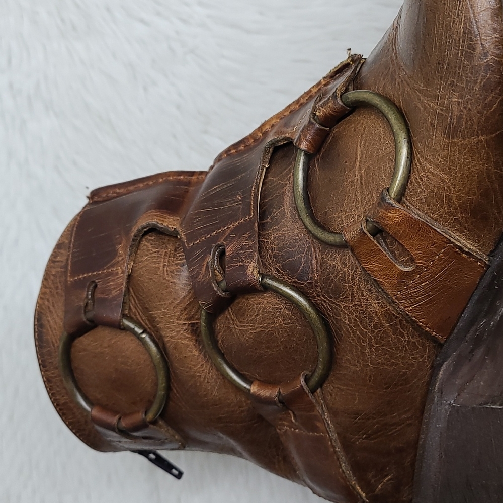 Old Gringo Brown Ankle Boots with Buckle Detail - Picture 5 of 9